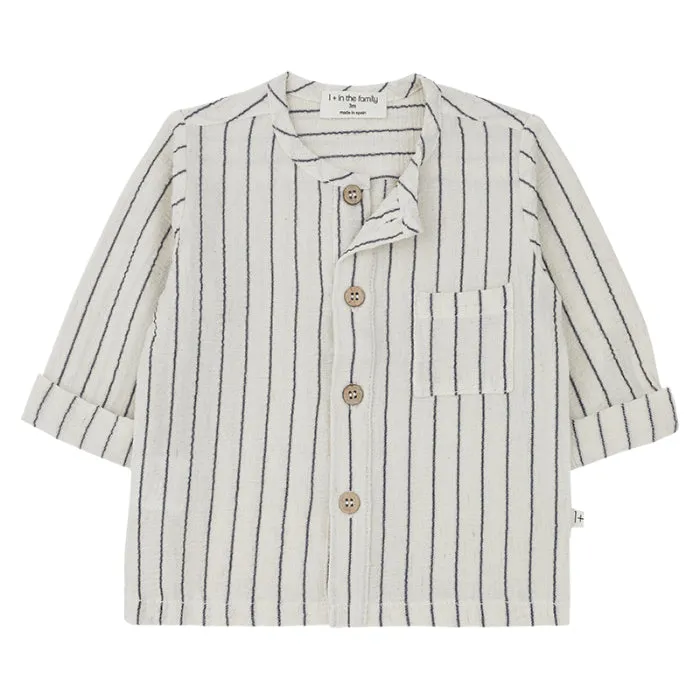 1+ In The Family Baby And Child Maurici Shirt Cream With Blue-Notte Stripes