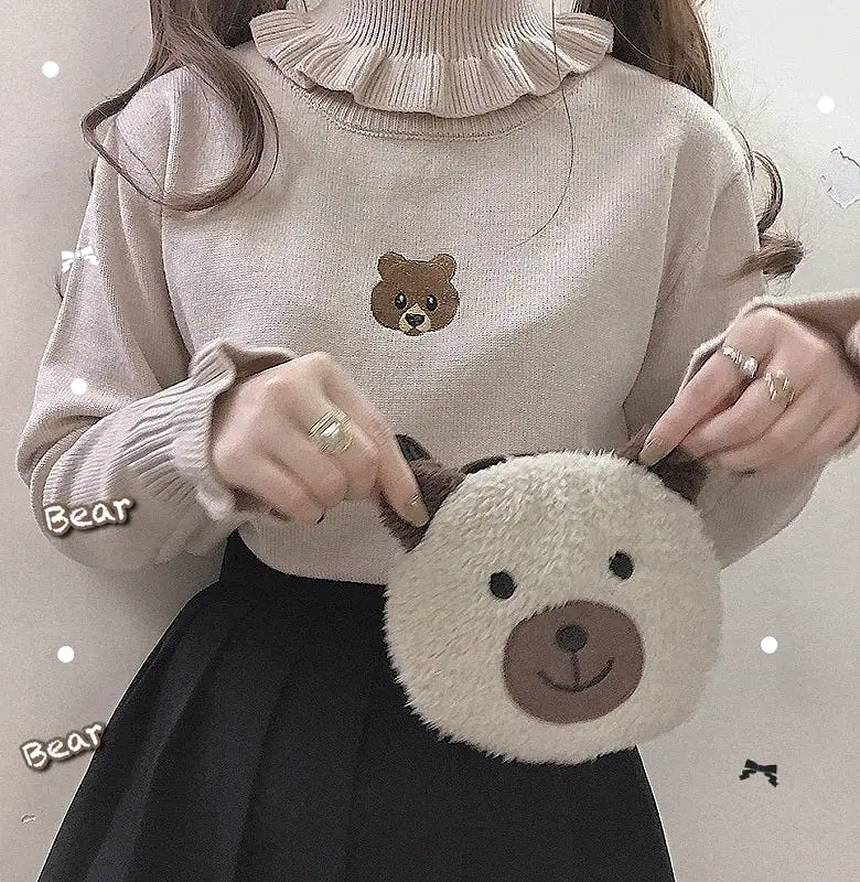 3 COLORS JAPANESE CUTE BEAR KNIT SWEATER BY21038