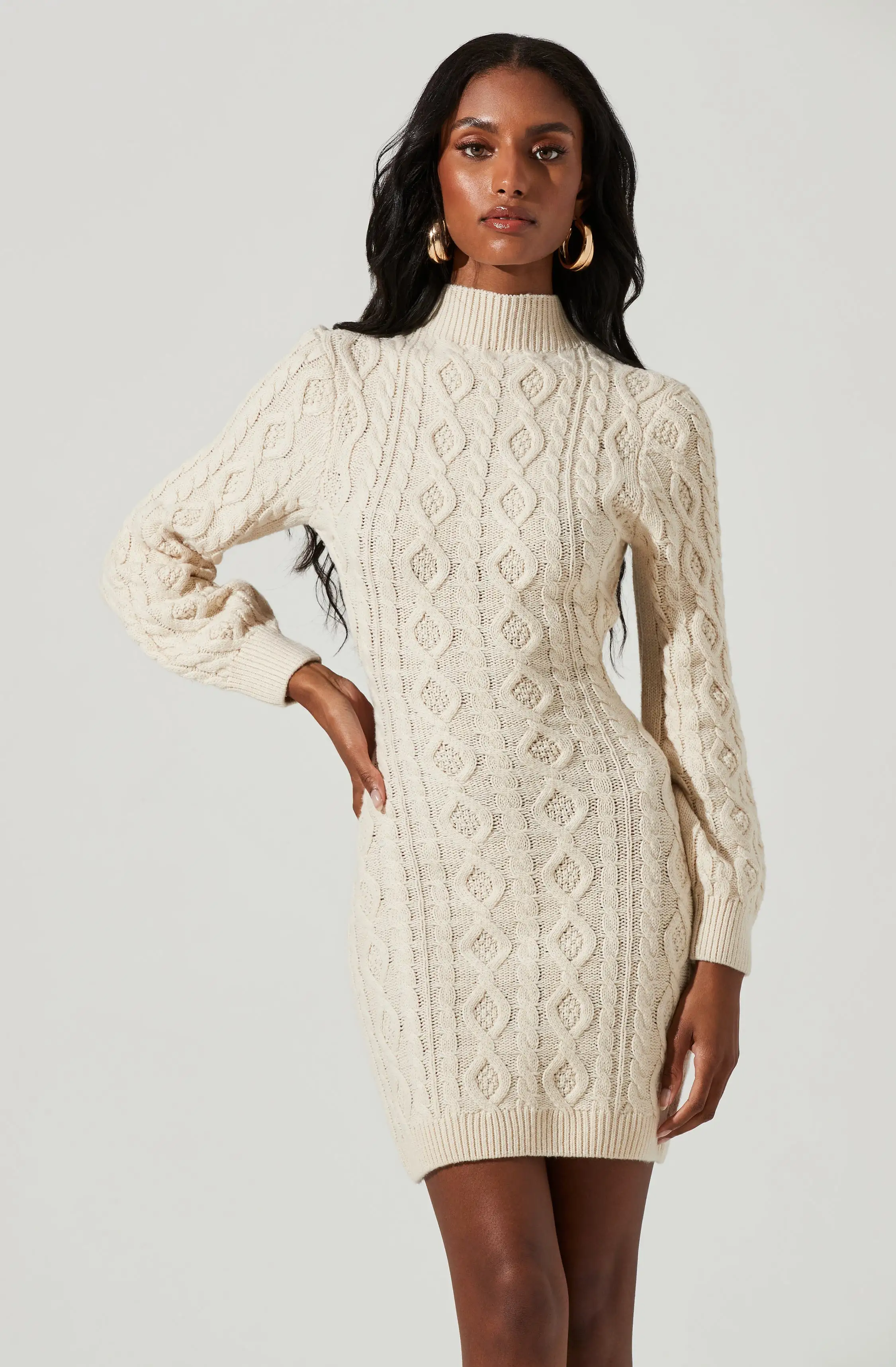 Abby Cable Knit Sweater Mini Dress