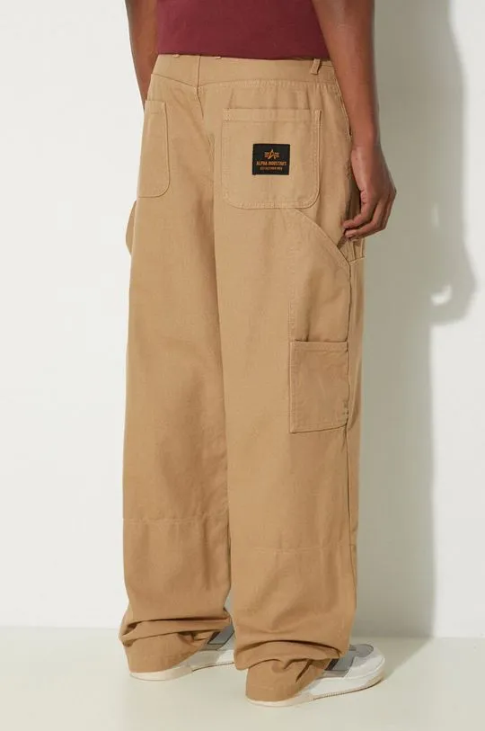 Alpha Industries cotton trousers Carpenter Pant beige color 148202