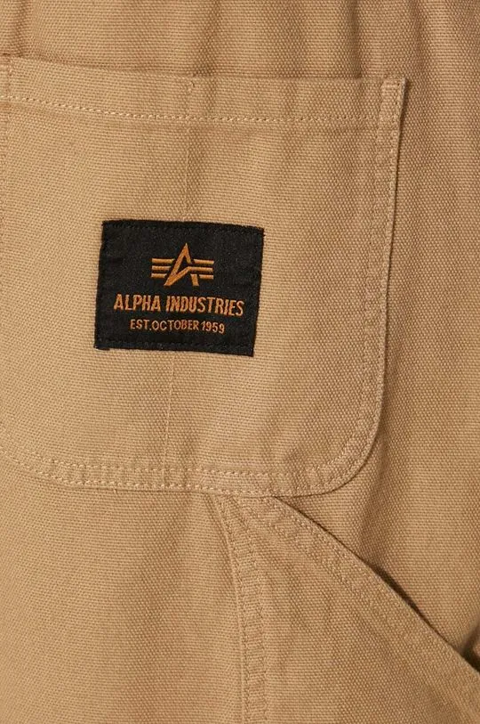 Alpha Industries cotton trousers Carpenter Pant beige color 148202