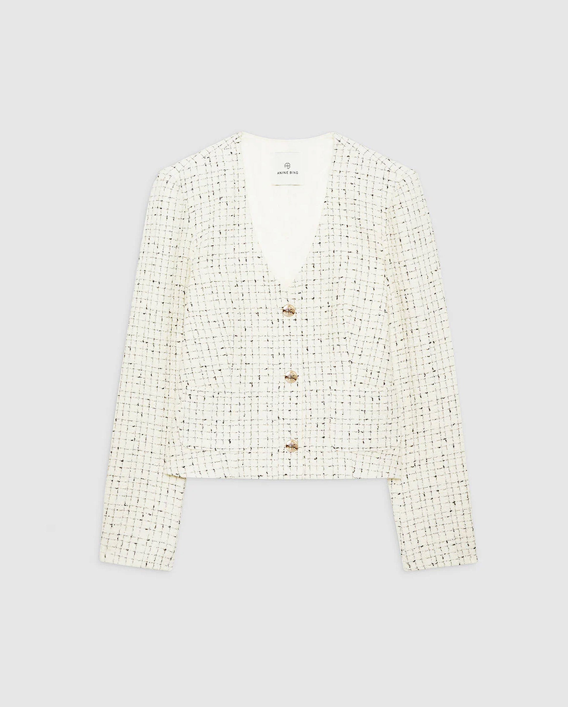 ANITTA JACKET / CREAM AND BLACK TWEED