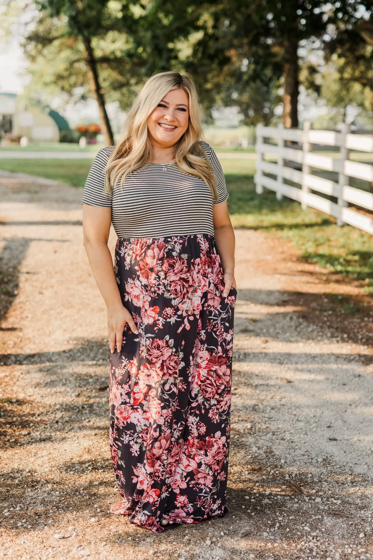 Beautiful As A Moonbeam Floral Maxi Dress- Ivory & Mauve