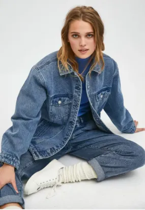 BLUE OVERSIZED DENIM JACKET