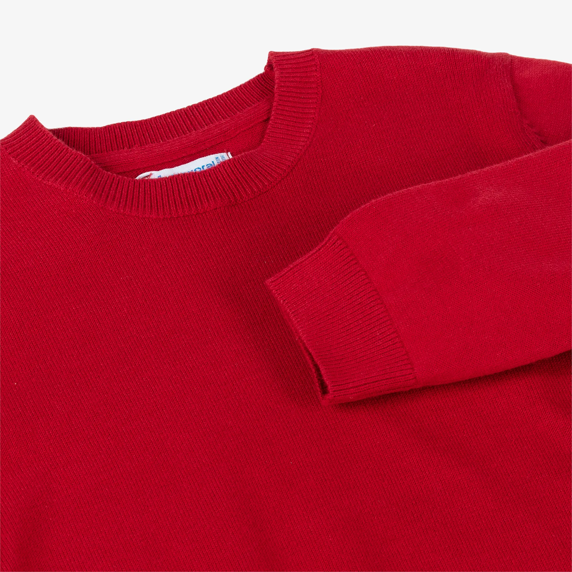 Boys Red Cotton Knit Sweater