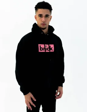 brick 14k gold bonded hoodie - black / rose gold