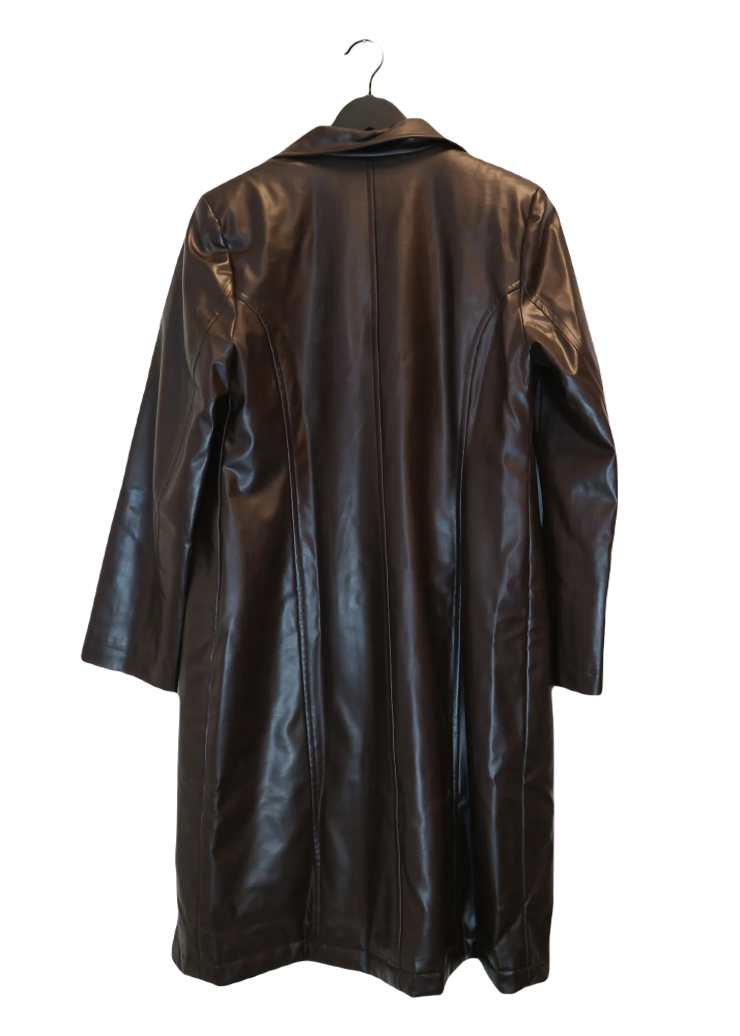 Brown leather coat M