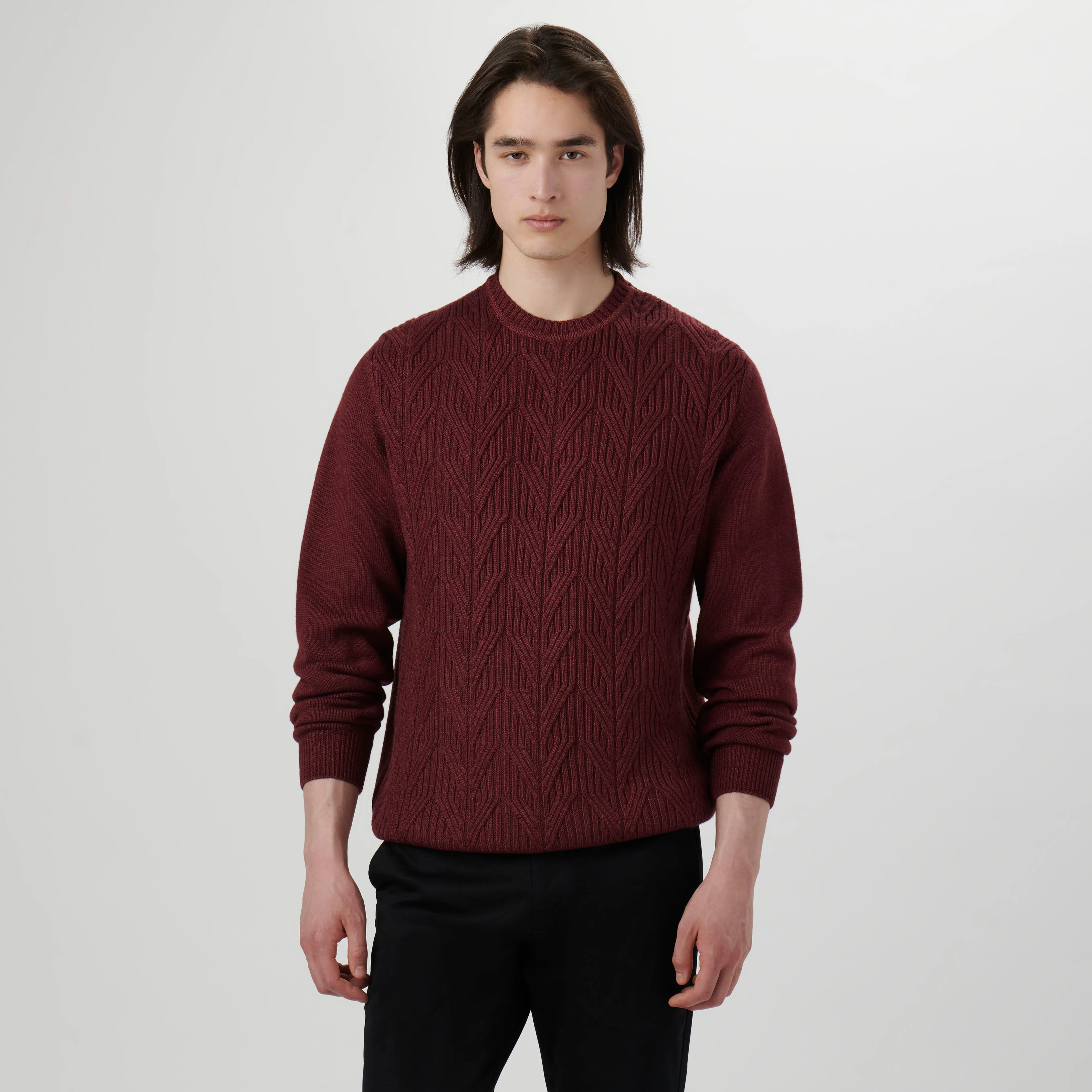 Cable Knit Crew Neck Sweater