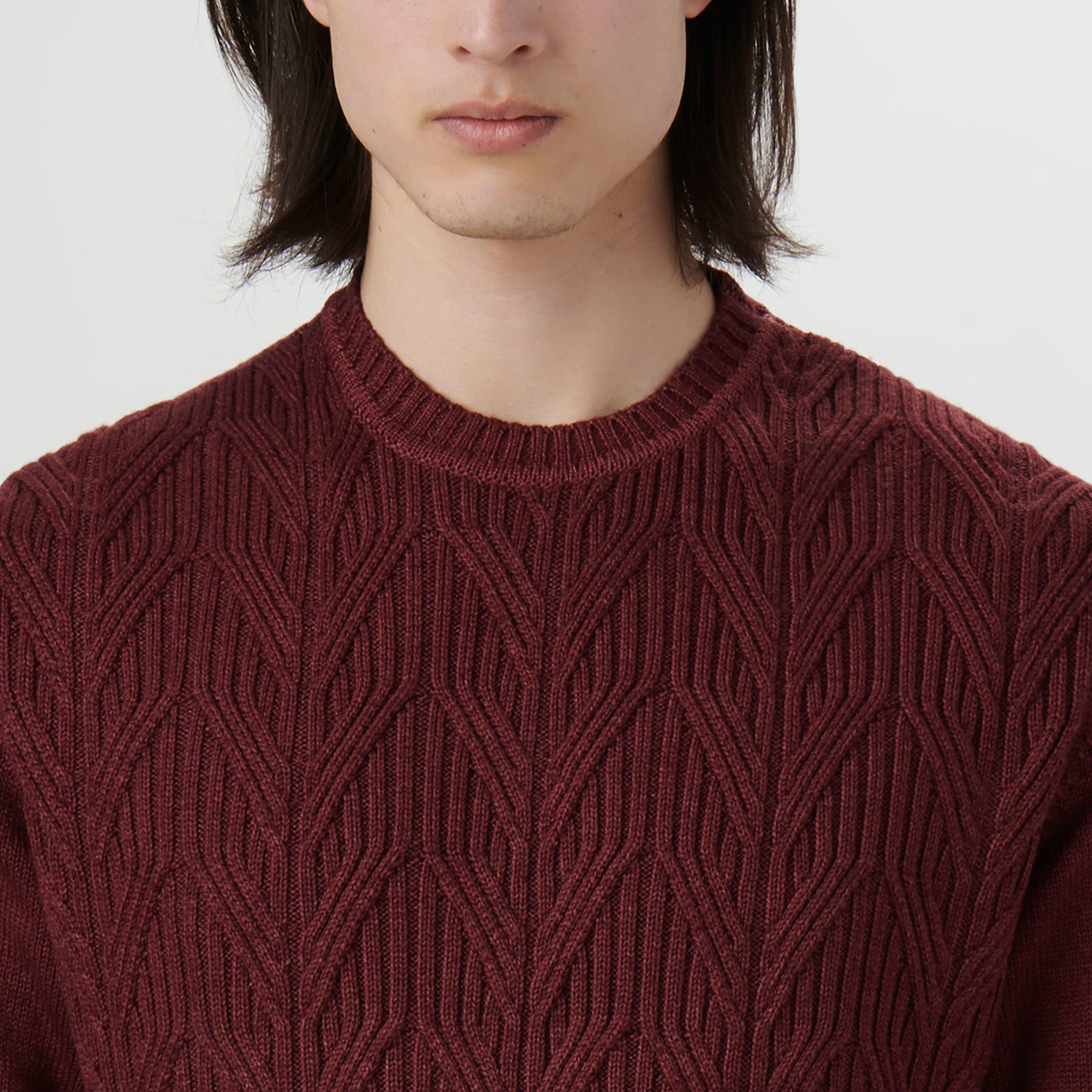 Cable Knit Crew Neck Sweater