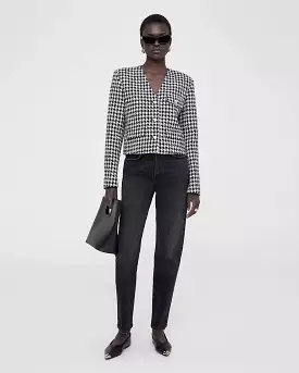 CARA JACKET / CREAM AND BLACK HOUNDSTOOTH