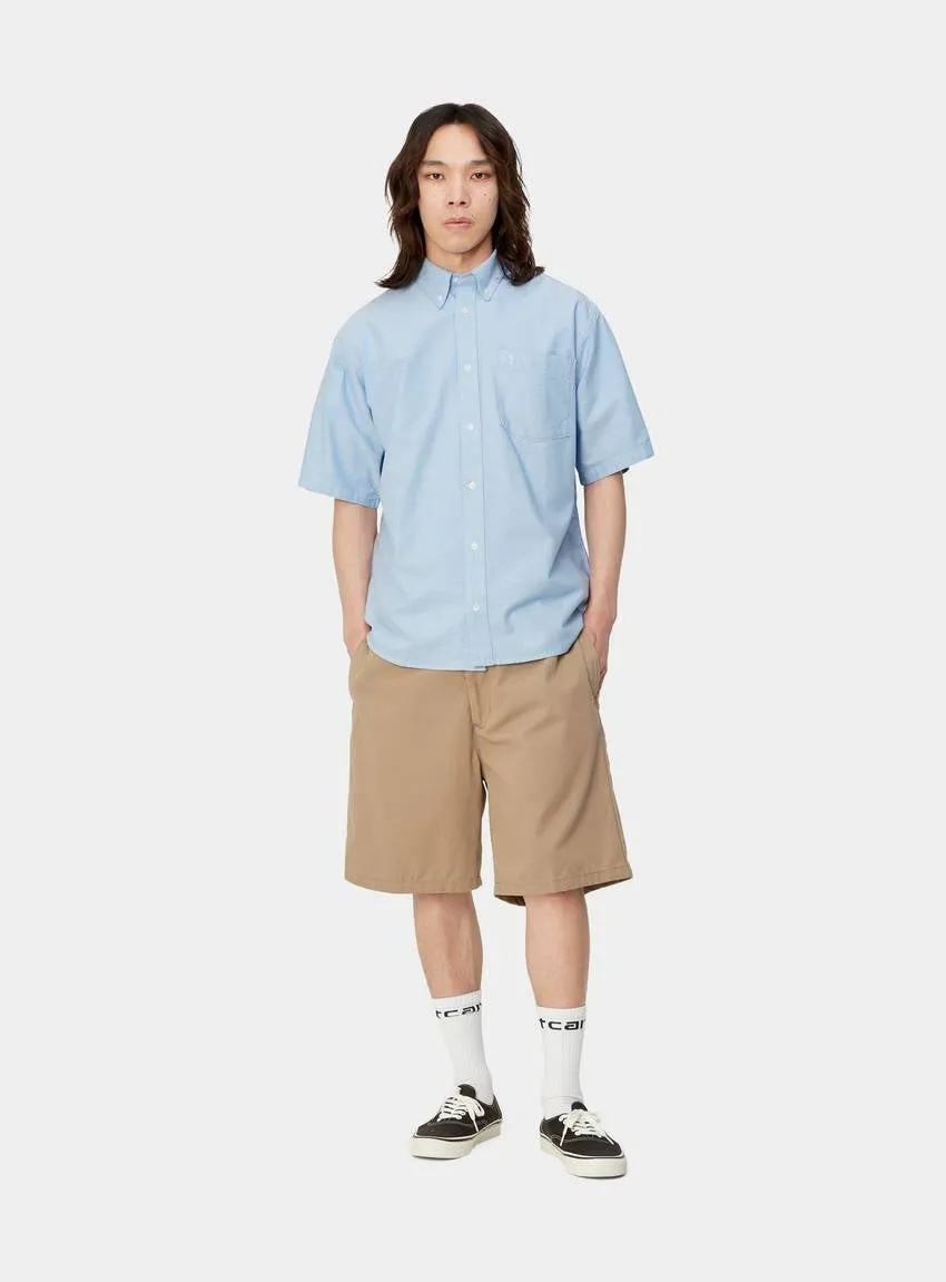 Carhartt S/S Braxton Shirt Cotton Oxford Bleach Blue