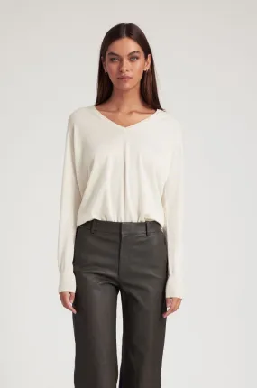 Chalk Cashmere V-Neck Sweater