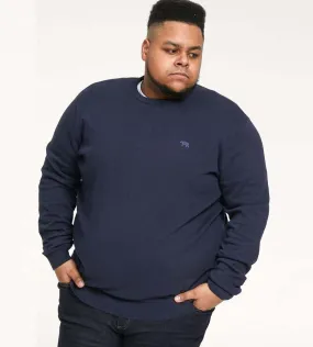 D555 Big Mens Navy Crew Neck Sweater (JOVANNI 2)