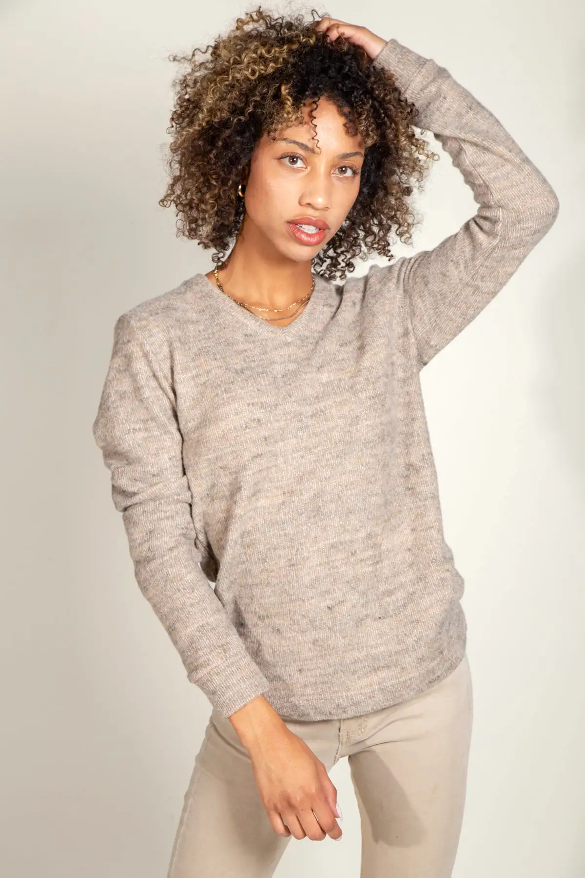 Danielle Soft Knit V-Neck Sweater