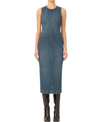 DL1961 Womens Jean Dress Sleeveless Midi Dress