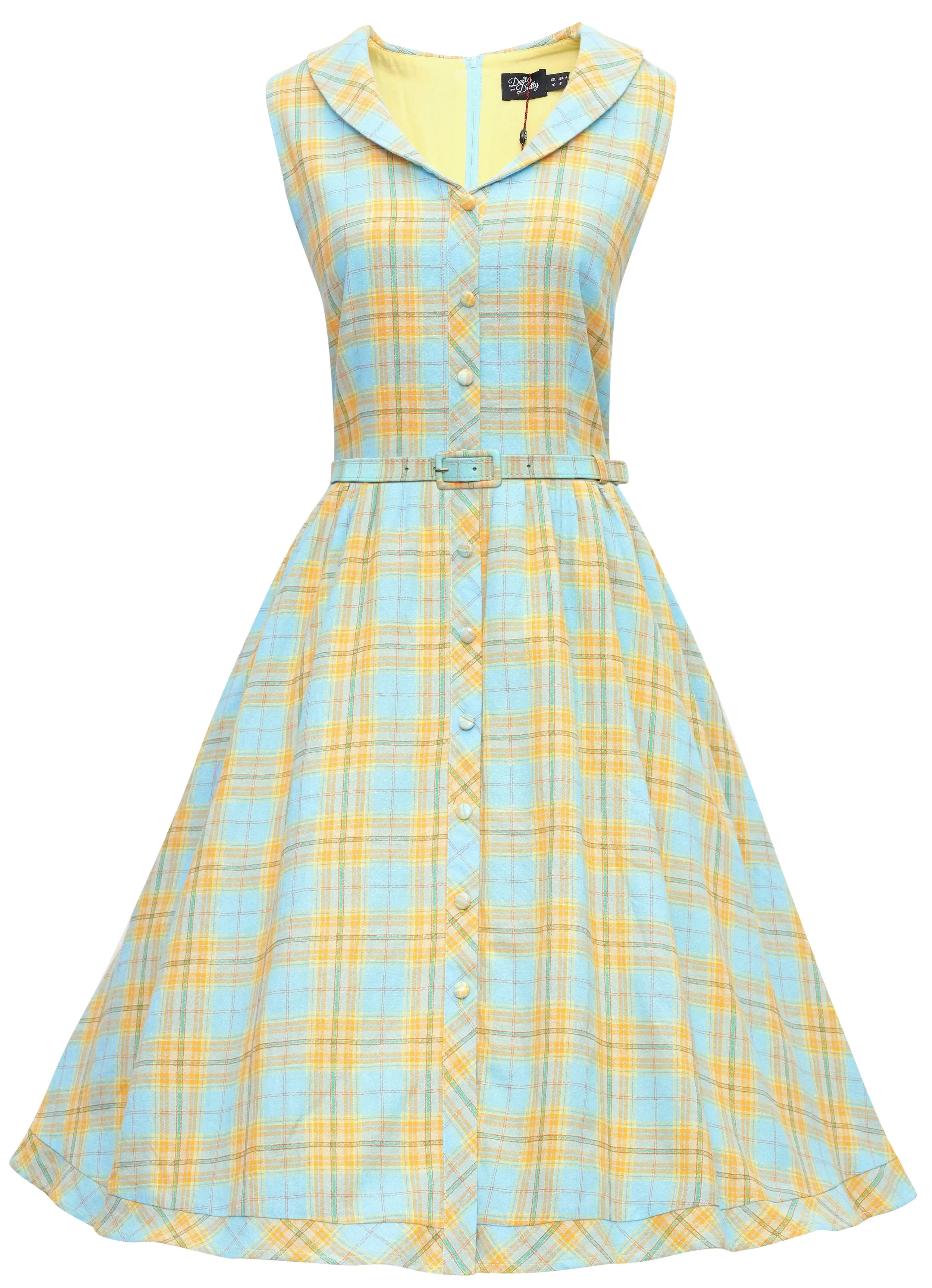 Dolly And Dotty 1950's Button Up Check Swing Dress