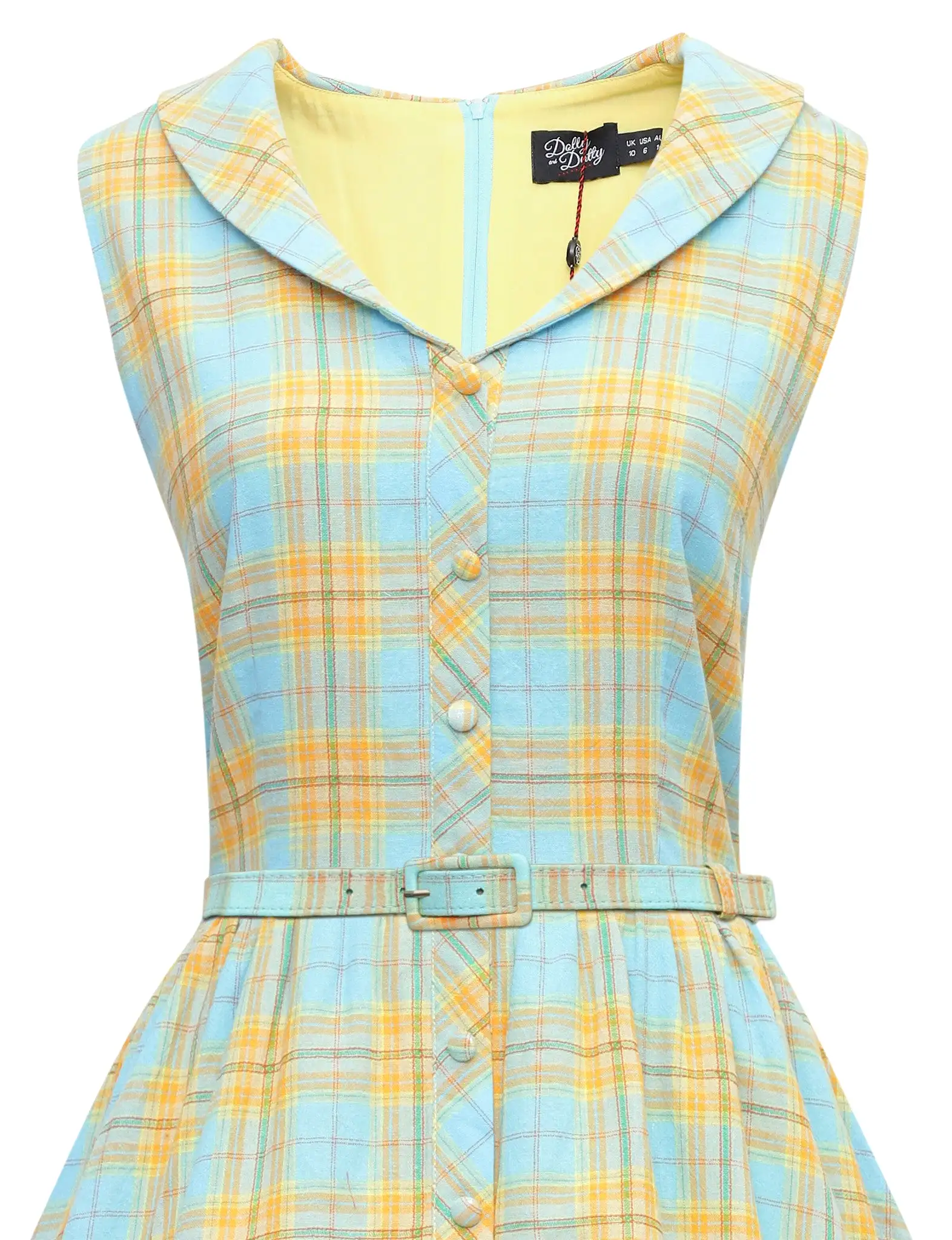 Dolly And Dotty 1950's Button Up Check Swing Dress