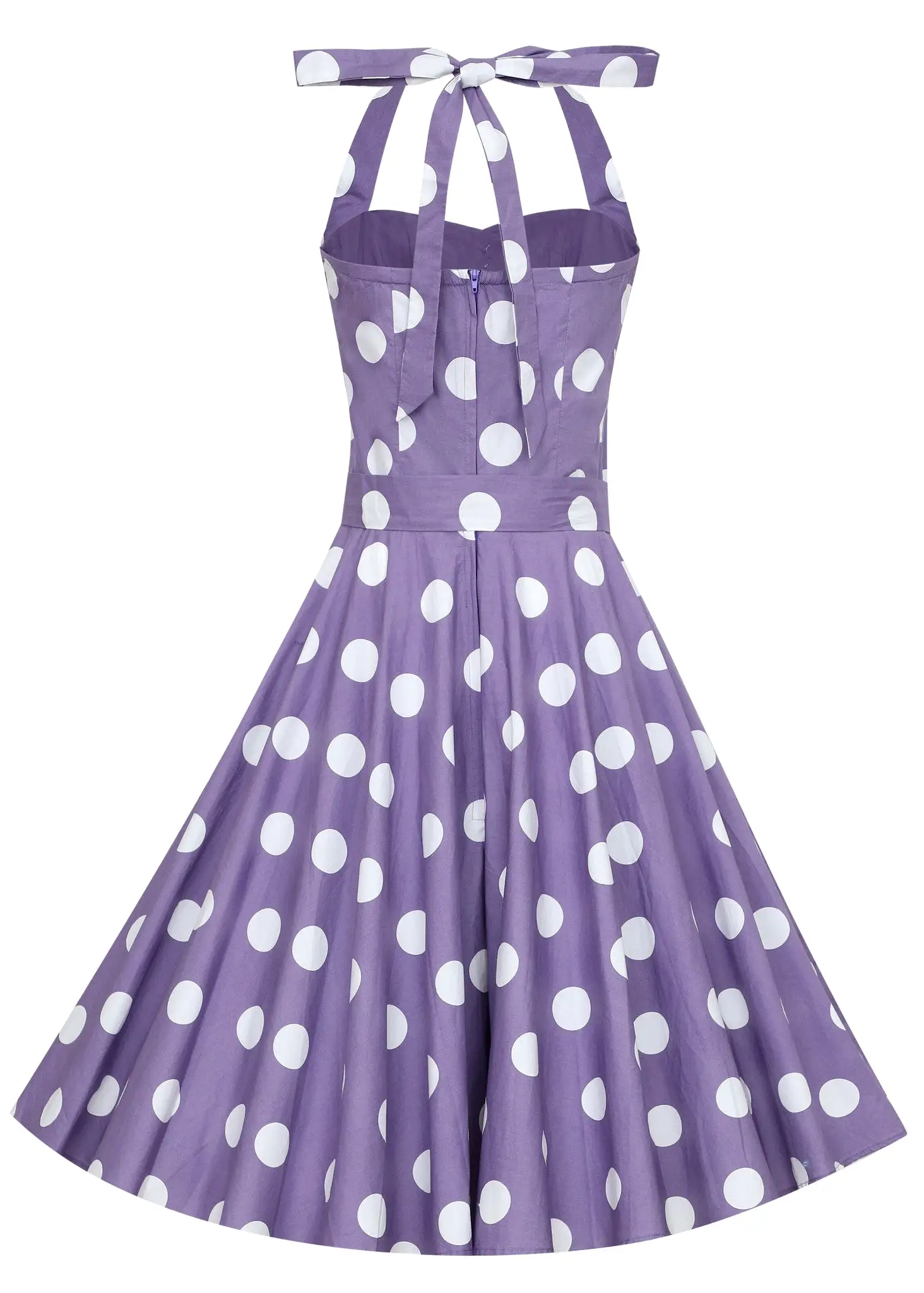 Dolly And Dotty 1950's Rockabilly Purple Halter Neck Dress