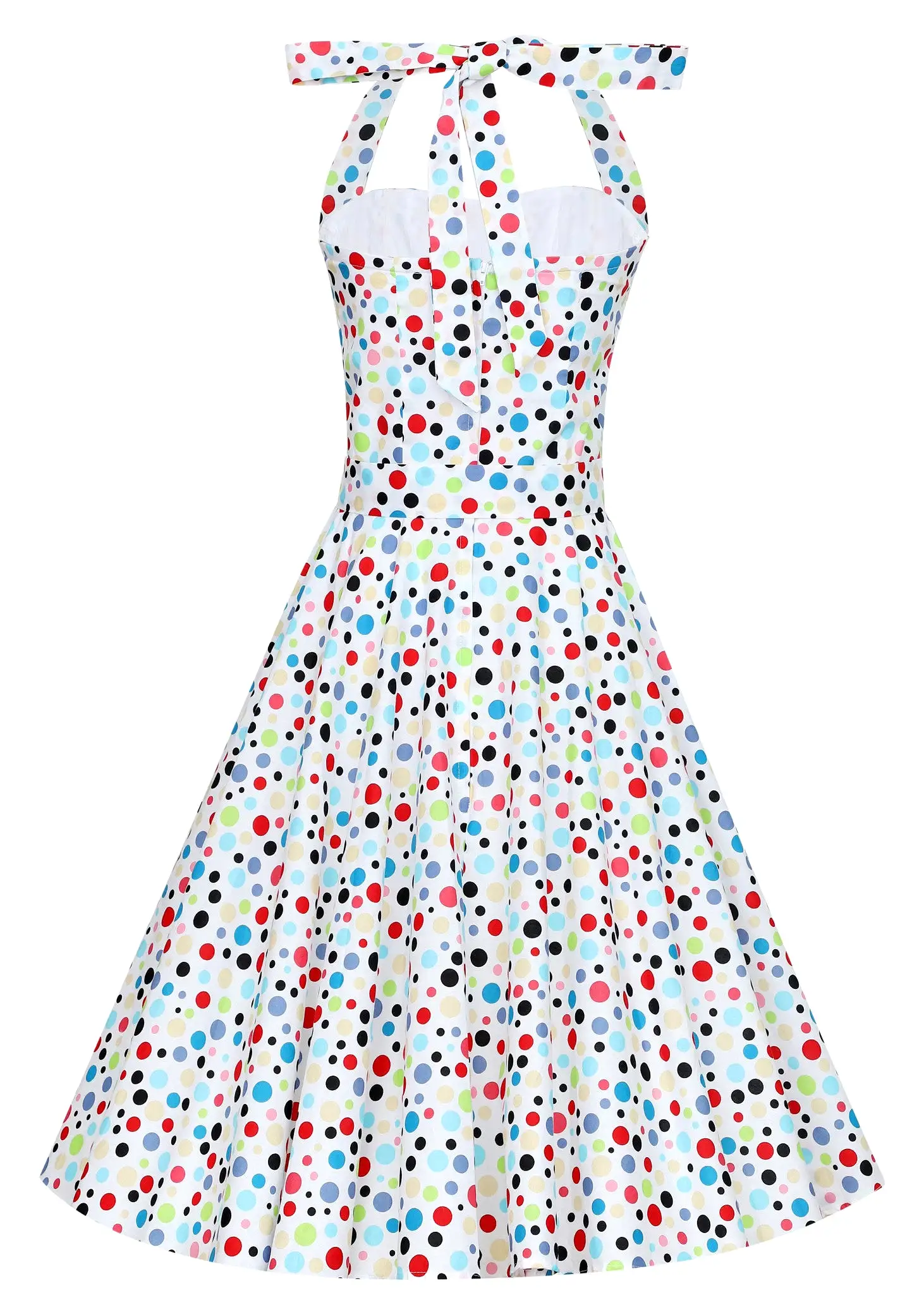 Dolly And Dotty 1950's Rockabilly White Halter Neck Dress