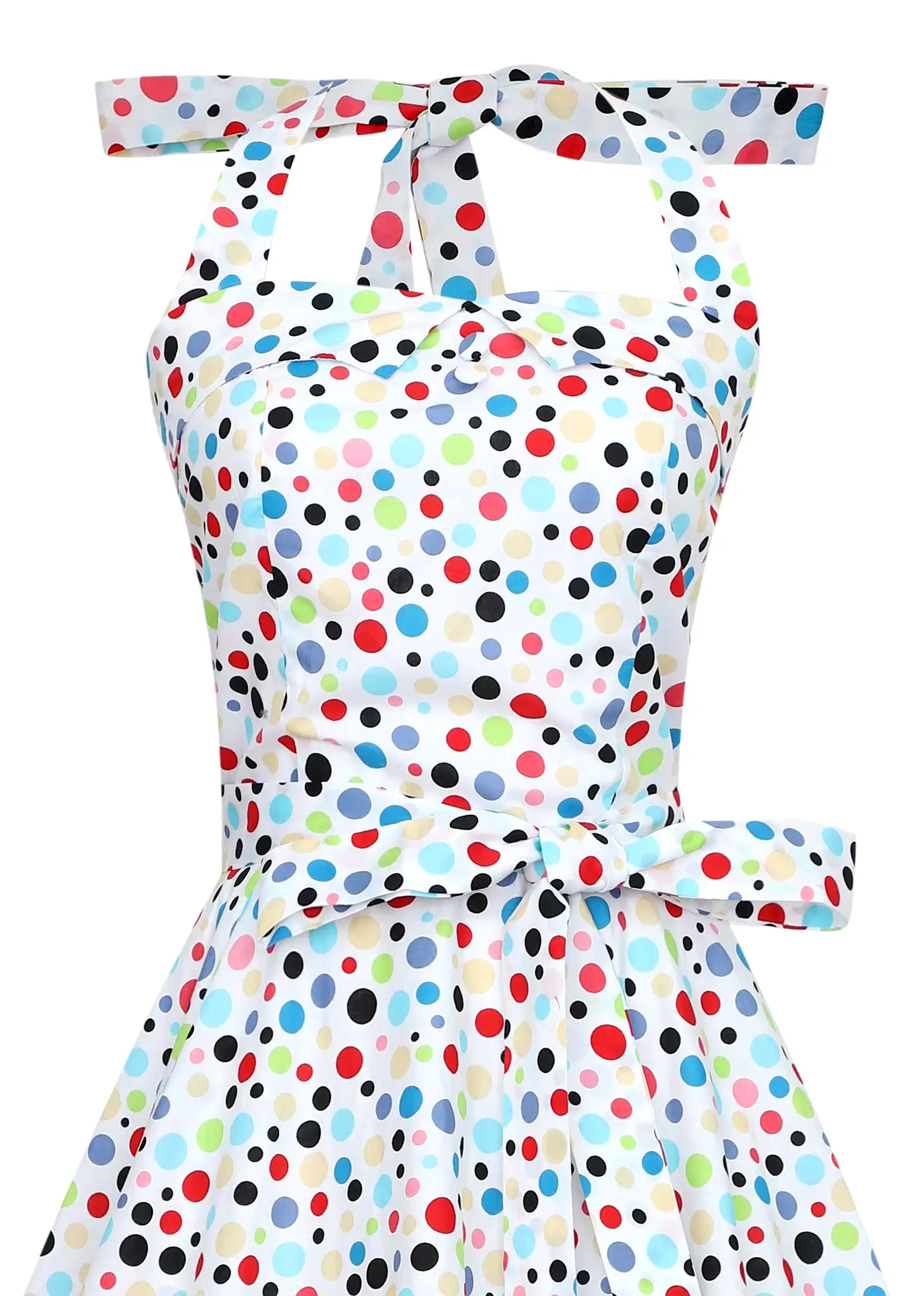 Dolly And Dotty 1950's Rockabilly White Halter Neck Dress