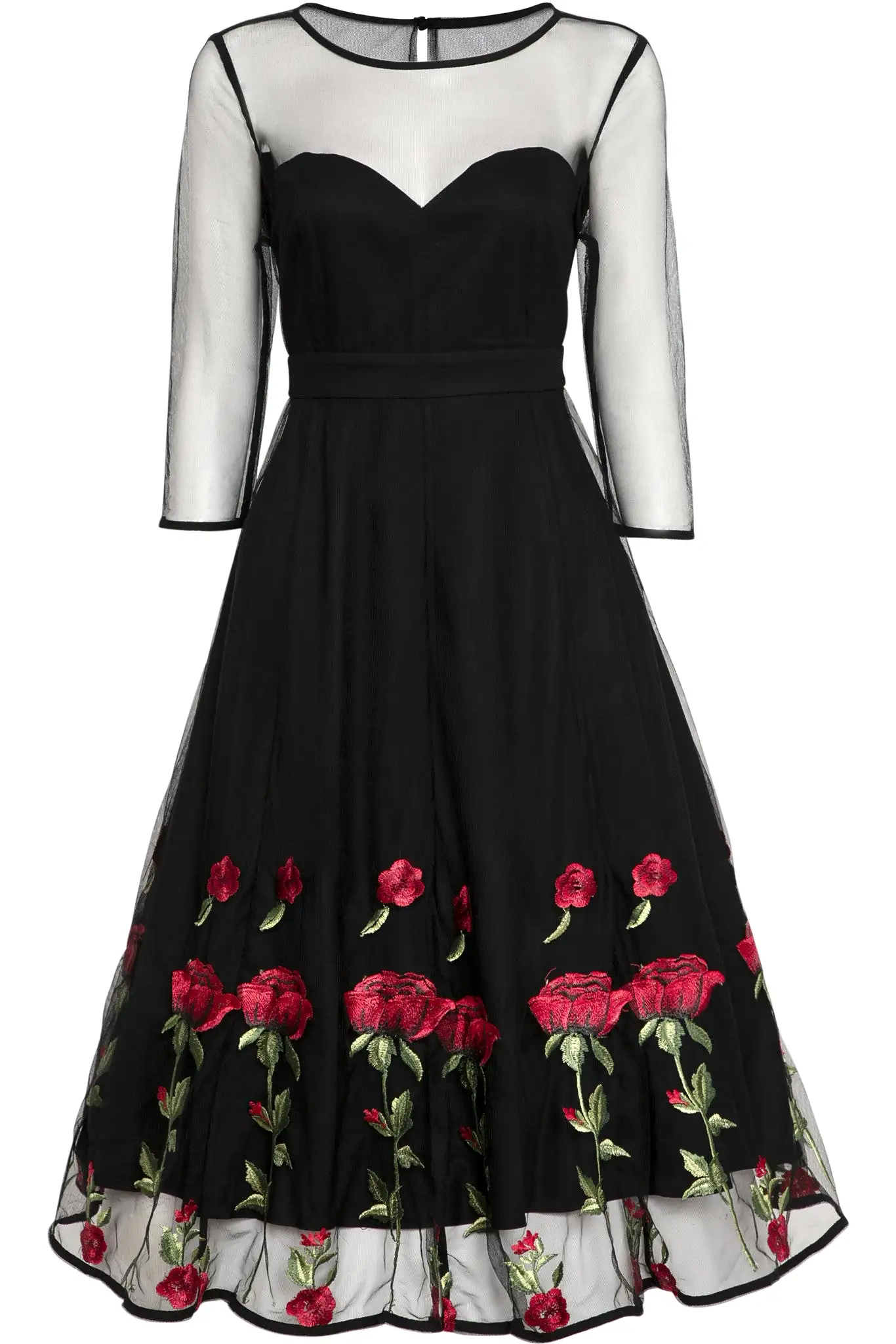 Dolly And Dotty Sweetheart Neckline Black Swing Dress