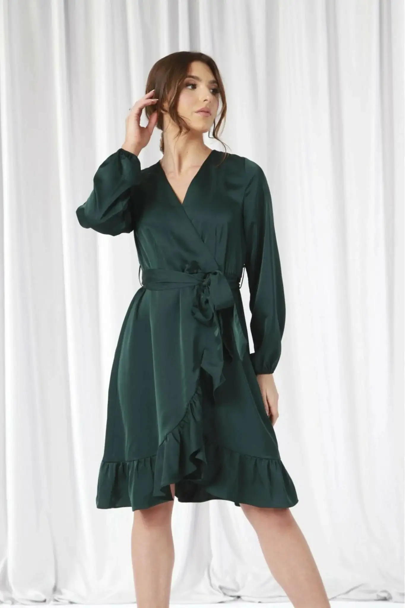 Double Second Frill Wrap Dress