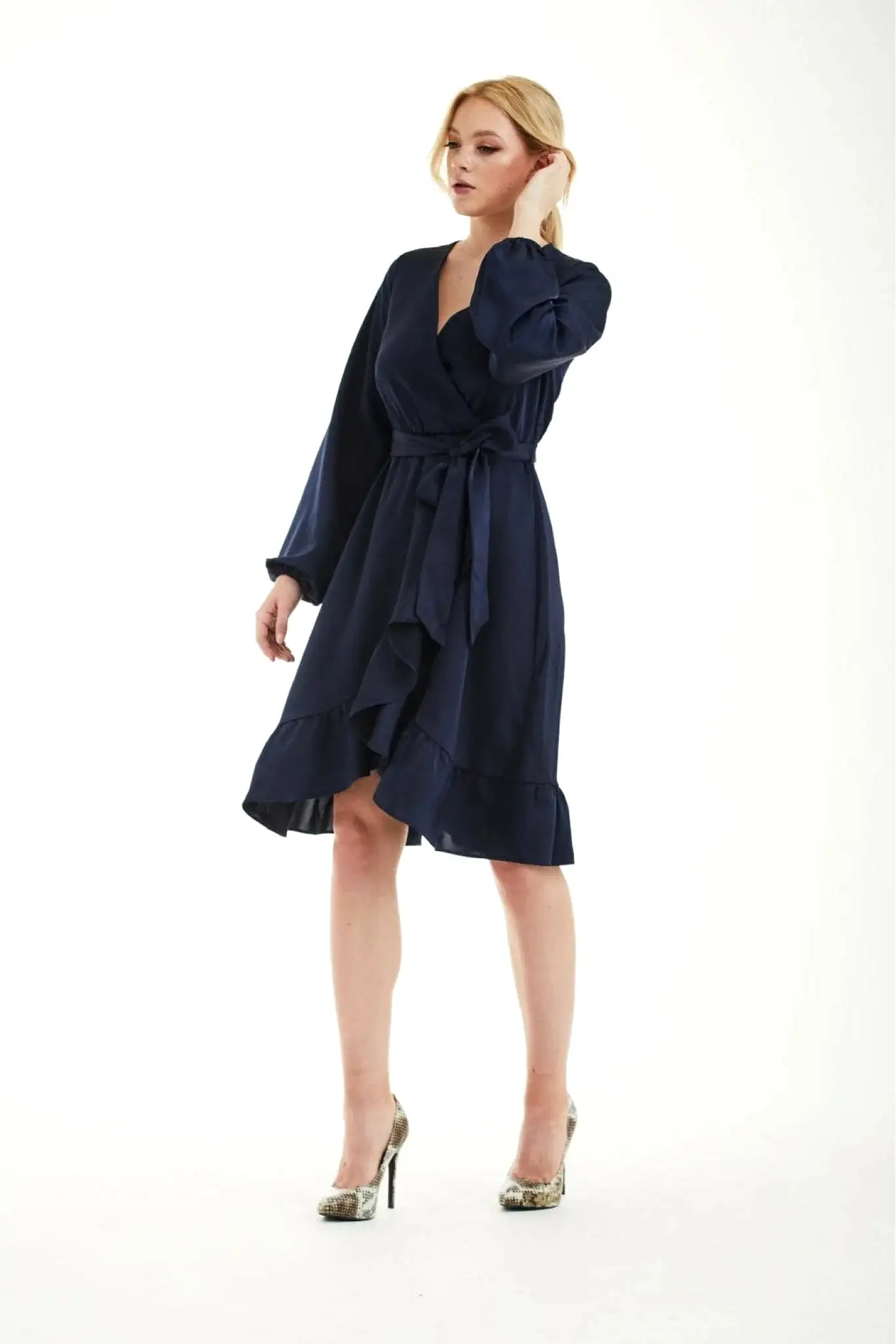 Double Second Frill Wrap Dress