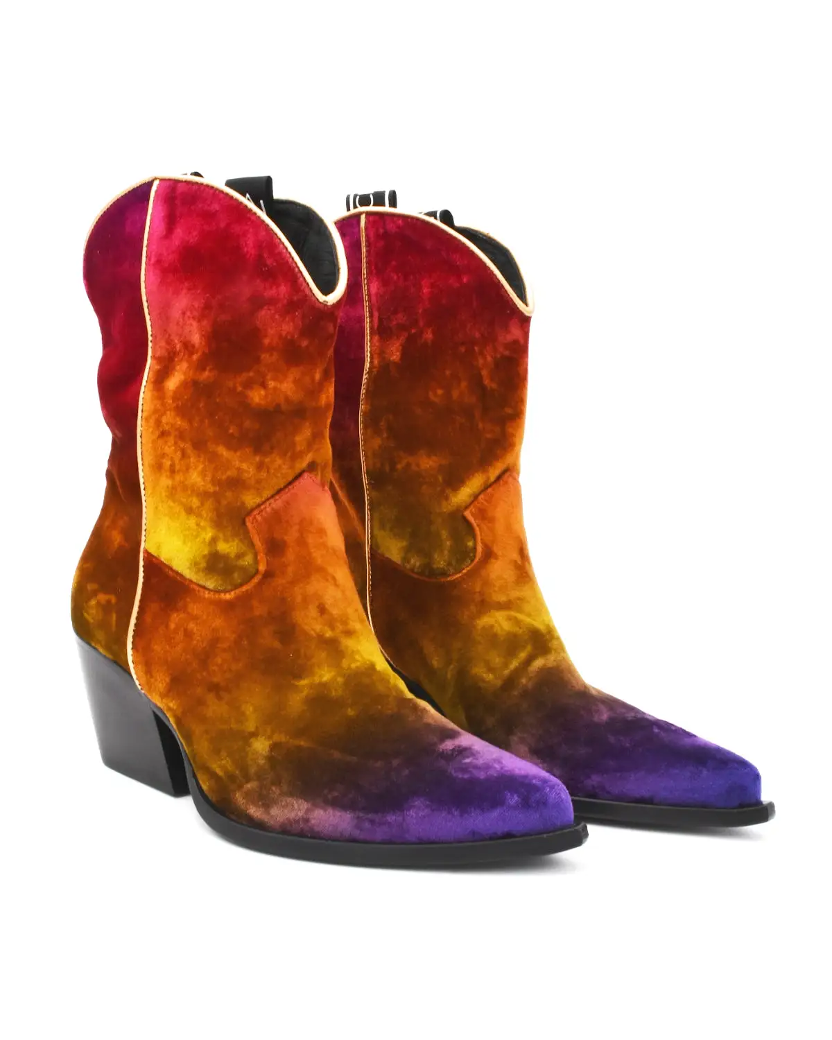 Elena Iachi Psychedelic Velvet Western Boot