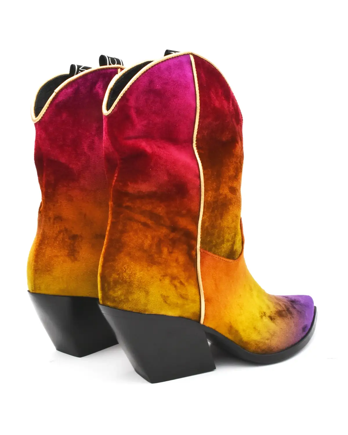 Elena Iachi Psychedelic Velvet Western Boot