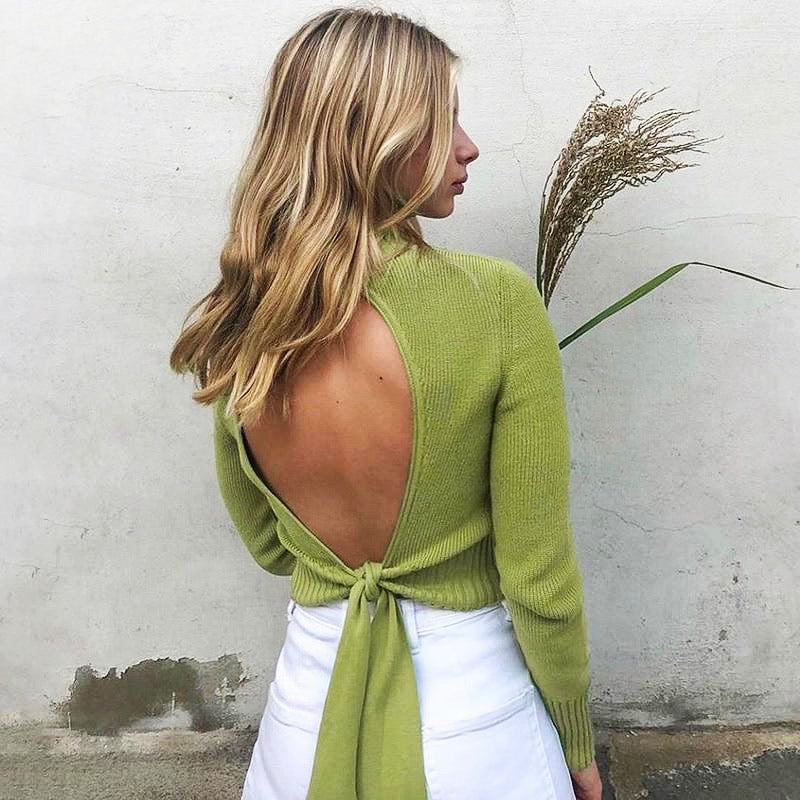 EMORIE BACKLESS SWEATER TOP