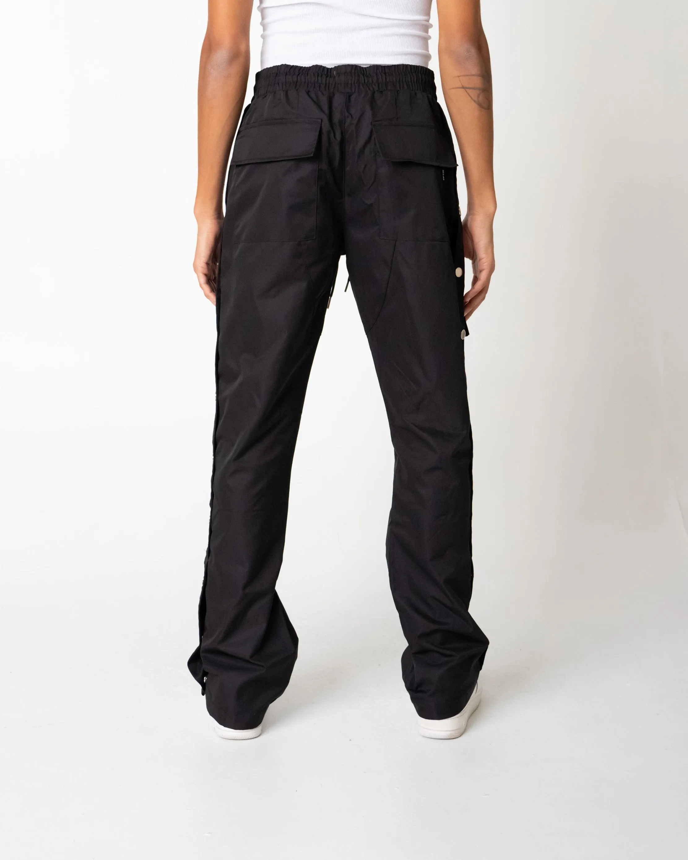 EPTM SNAP CARGO FLARED PANTS-BLACK