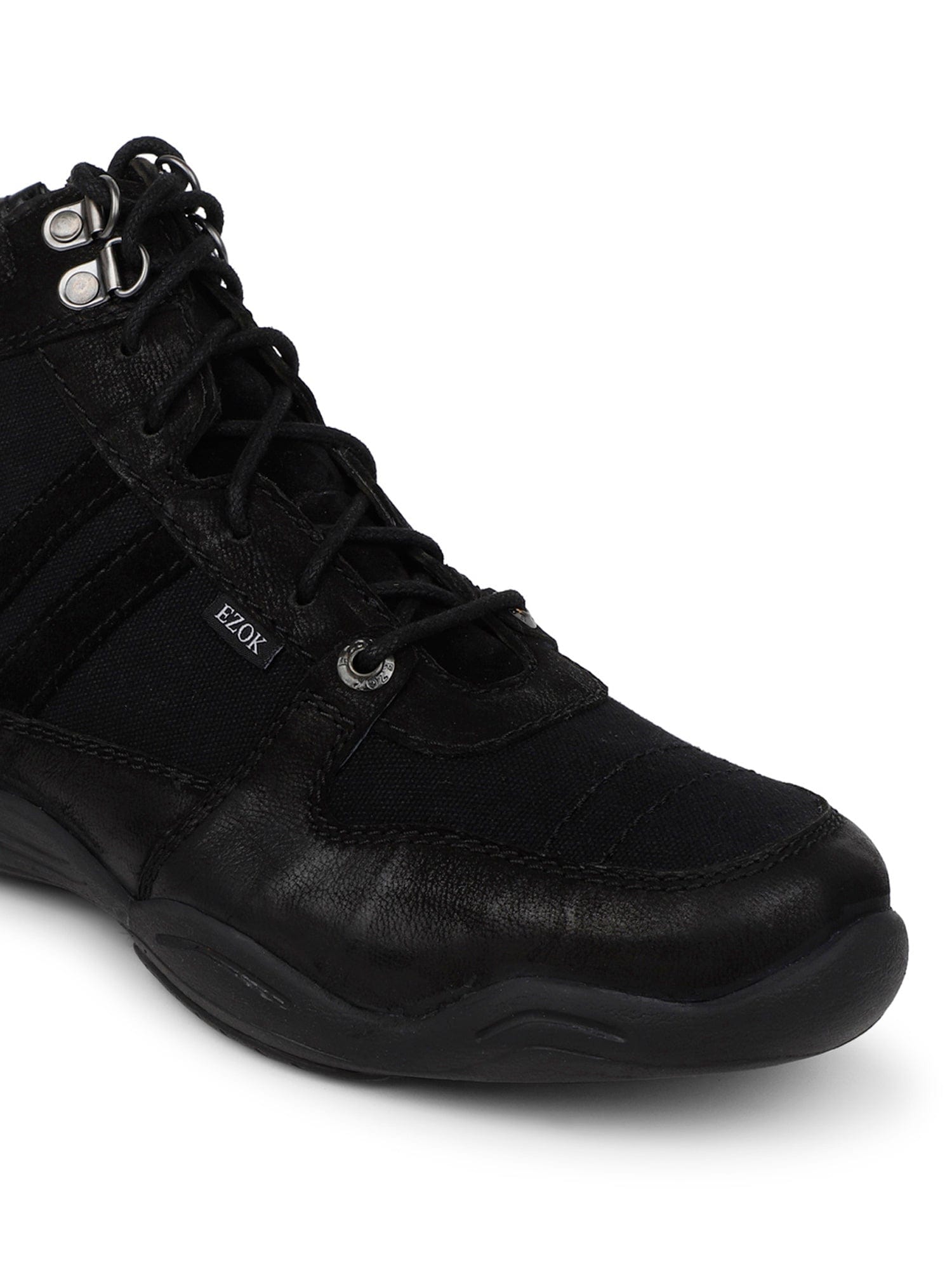 Ezok Black Strech Casual Boots Shoes