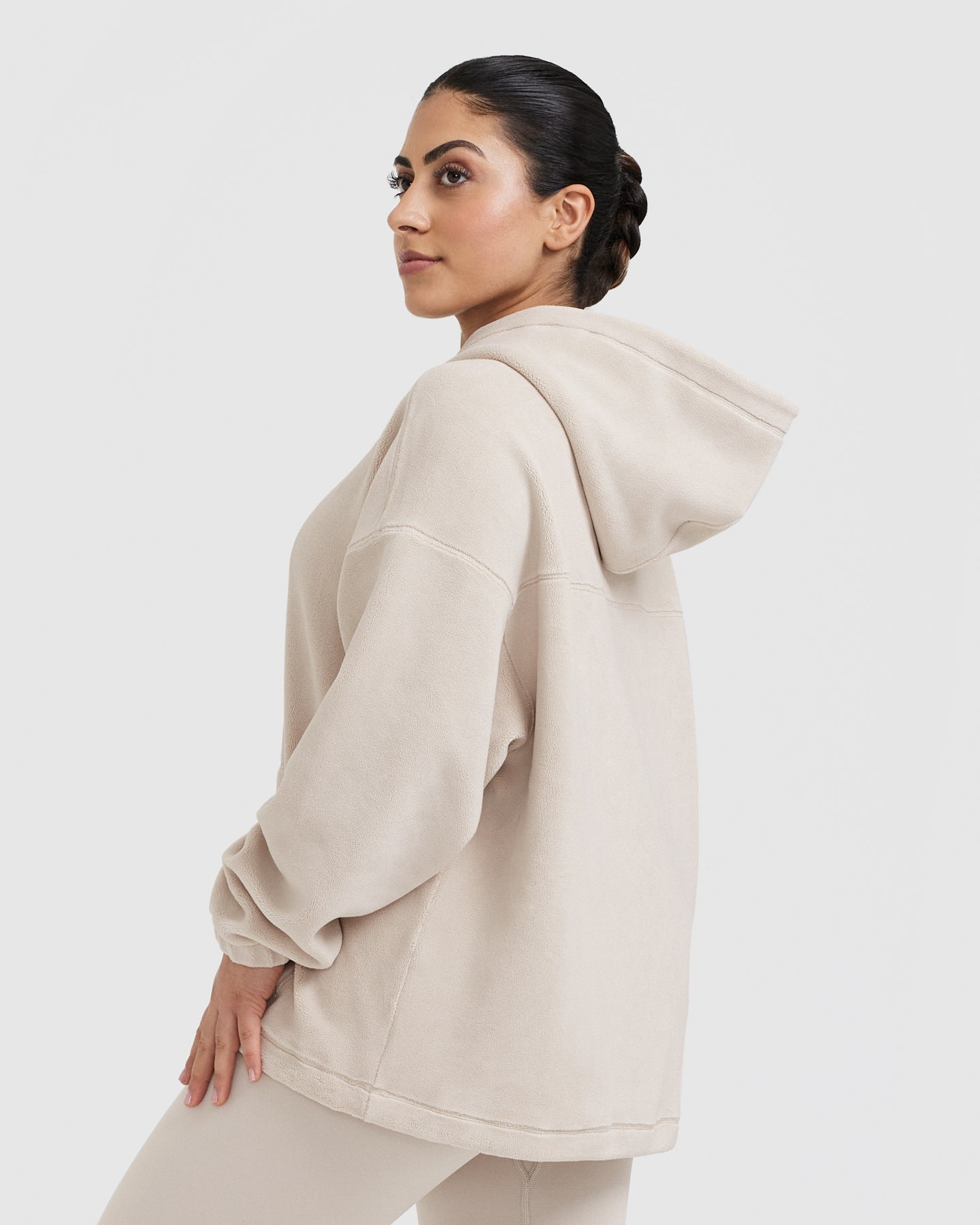 Fleece Oversized Hoodie | Sand