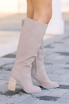 Get In Line Taupe Boots