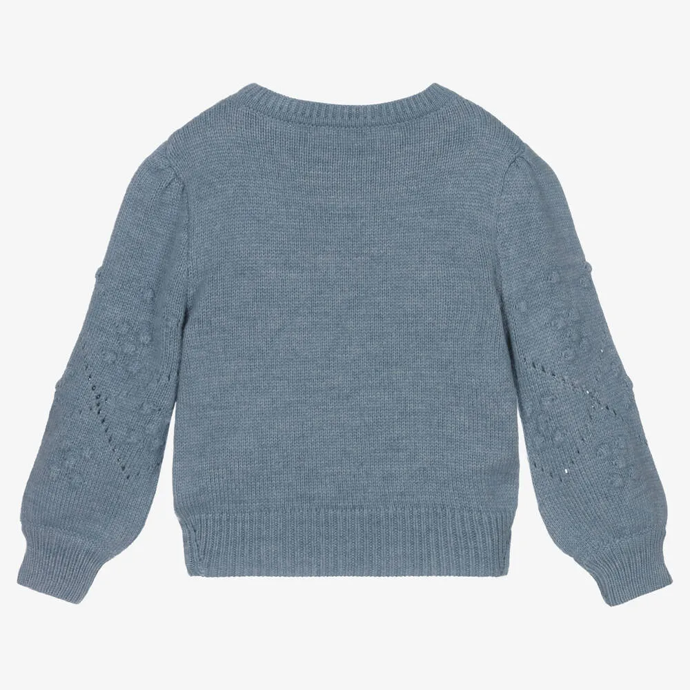 Girls Blue Knit Sweater