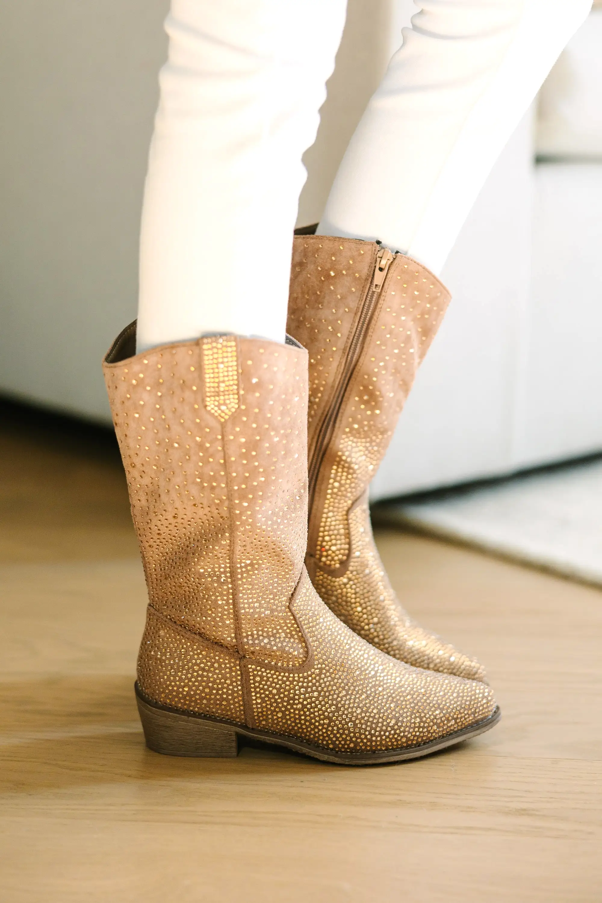 Girls: Get Their Attention Taupe Boots