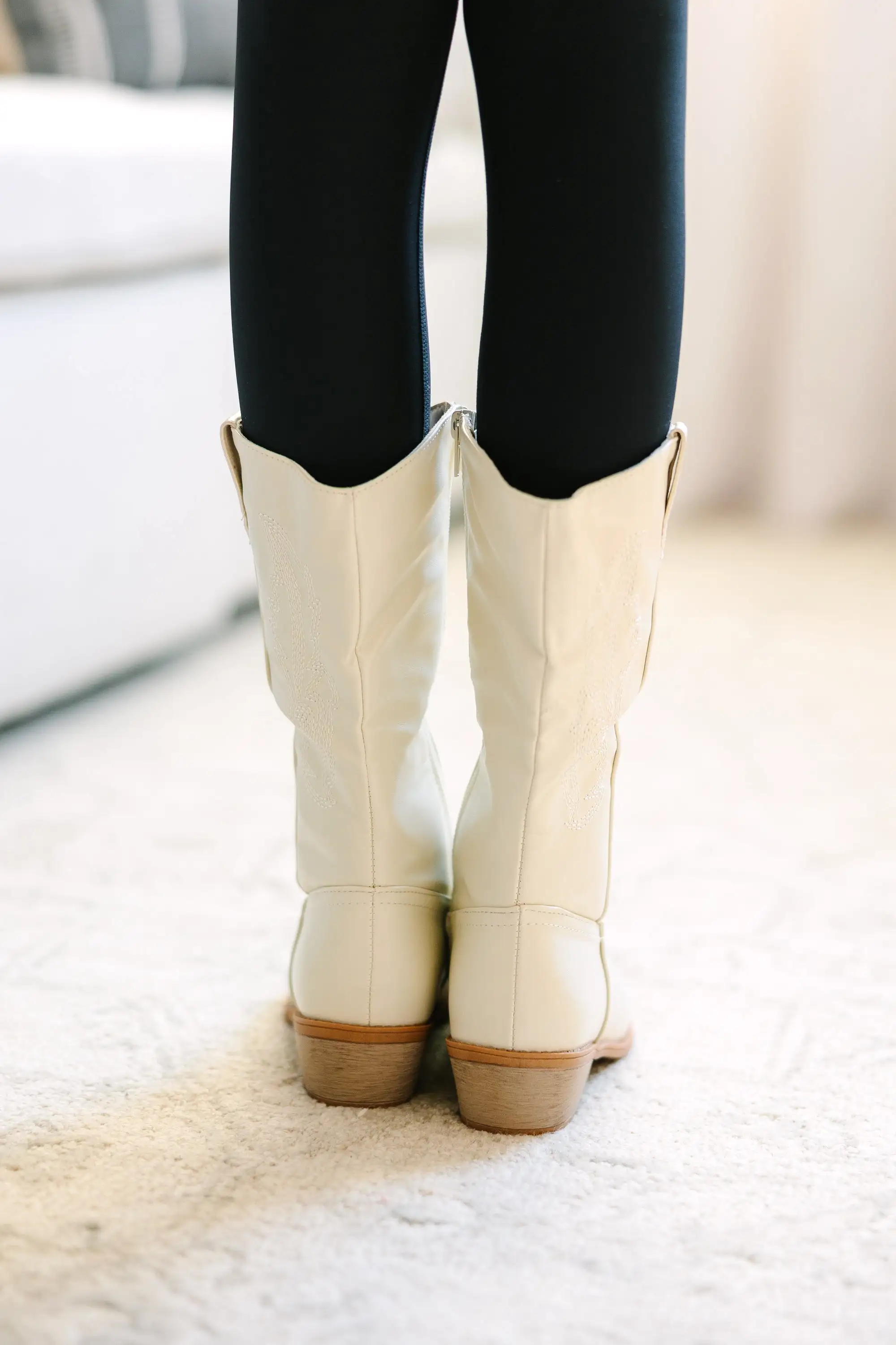 Girls: On Your Way Cream White Boots