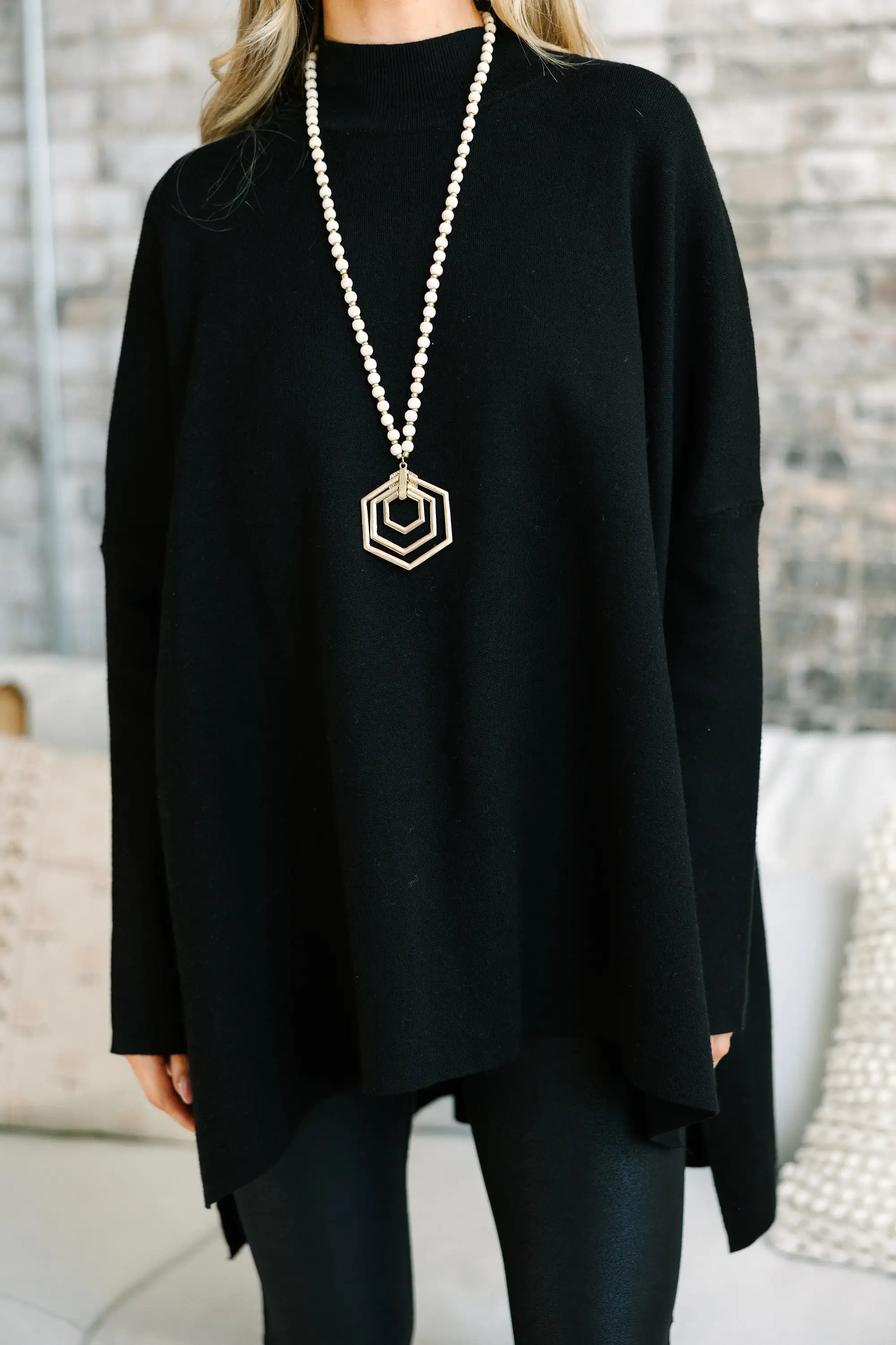 Going With You Black Mock Neck Sweater