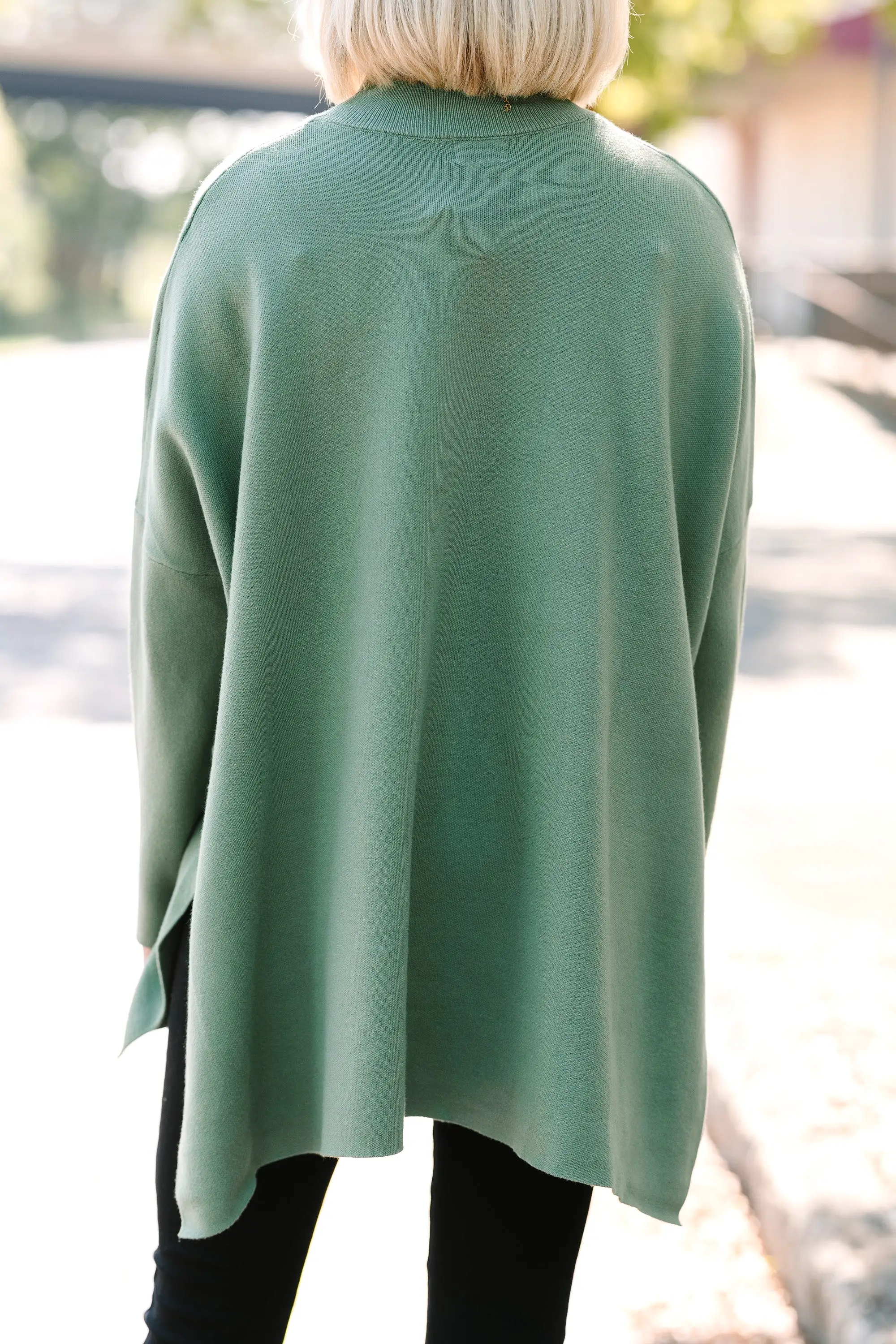 Going With You Olive Green Mock Neck Sweater