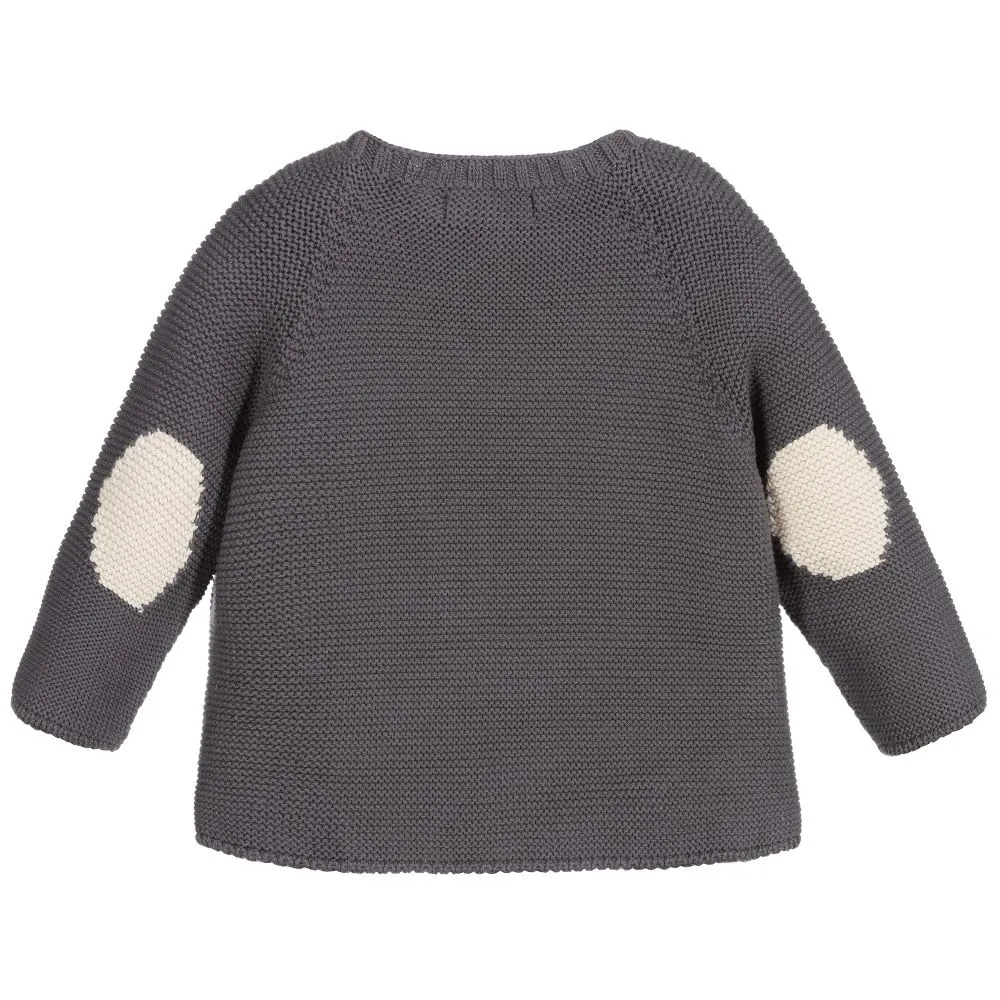 Grey Cotton Knit Sweater