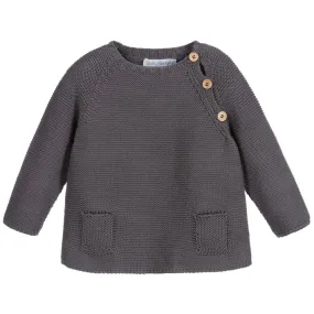 Grey Cotton Knit Sweater