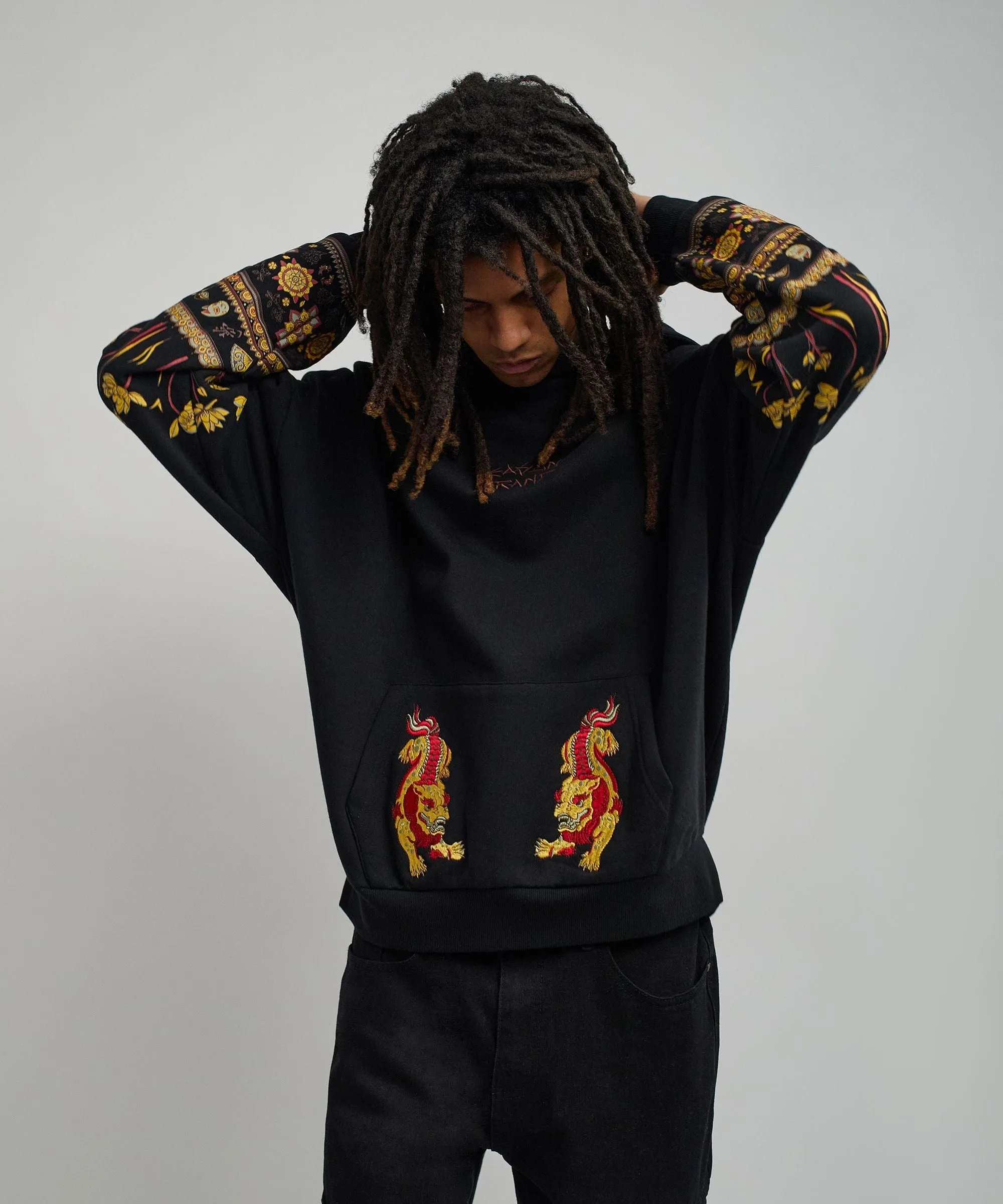 Guardian Embroidered Hoodie - Black