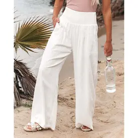 Leisure Wide Leg Cotton and Hemp Loose Pants