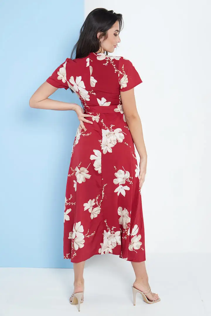 Lilura London Wrap Front Maxi Dress In Floral Print