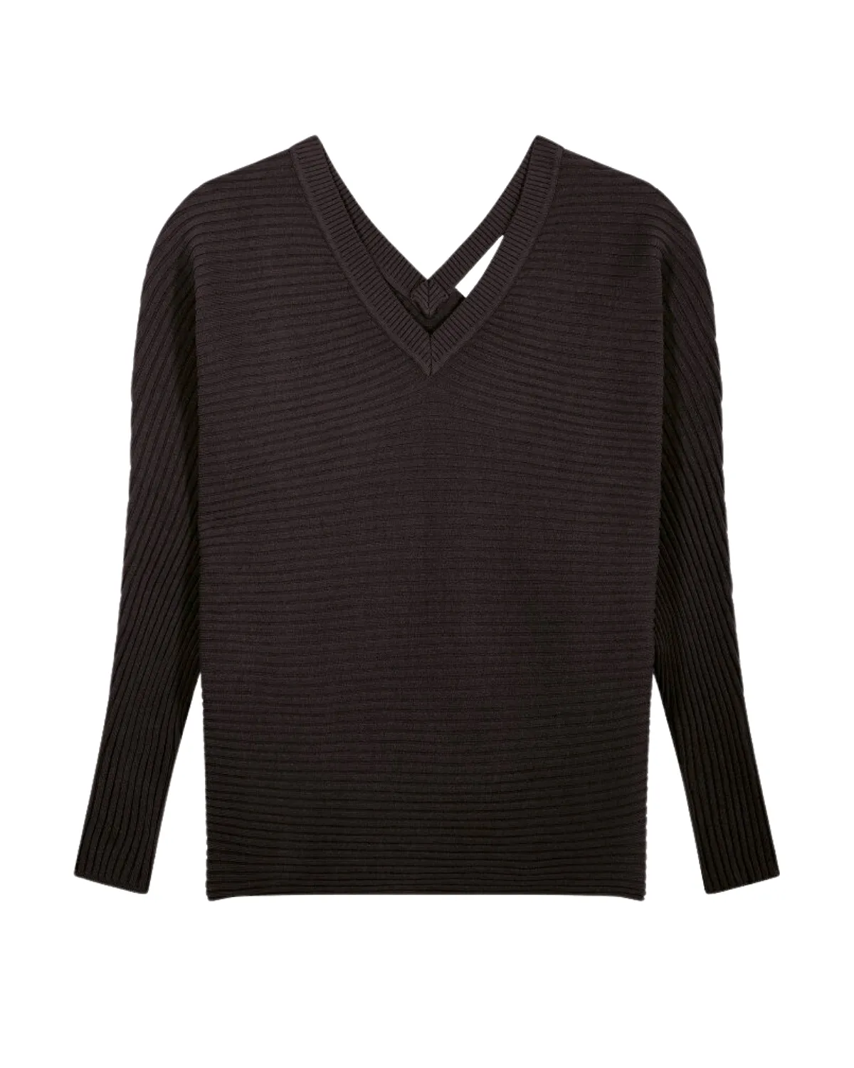 Lison Double V-Neck Sweater (Black)