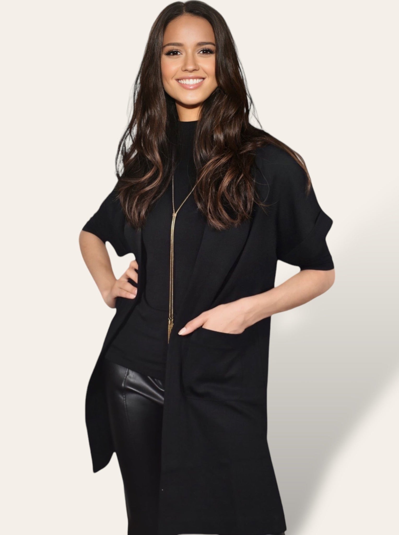 Lux Ponte Long Open Cardigan - The Worth