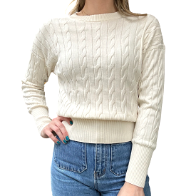 Melissa Nepton Cable Knit Sweater - Cream