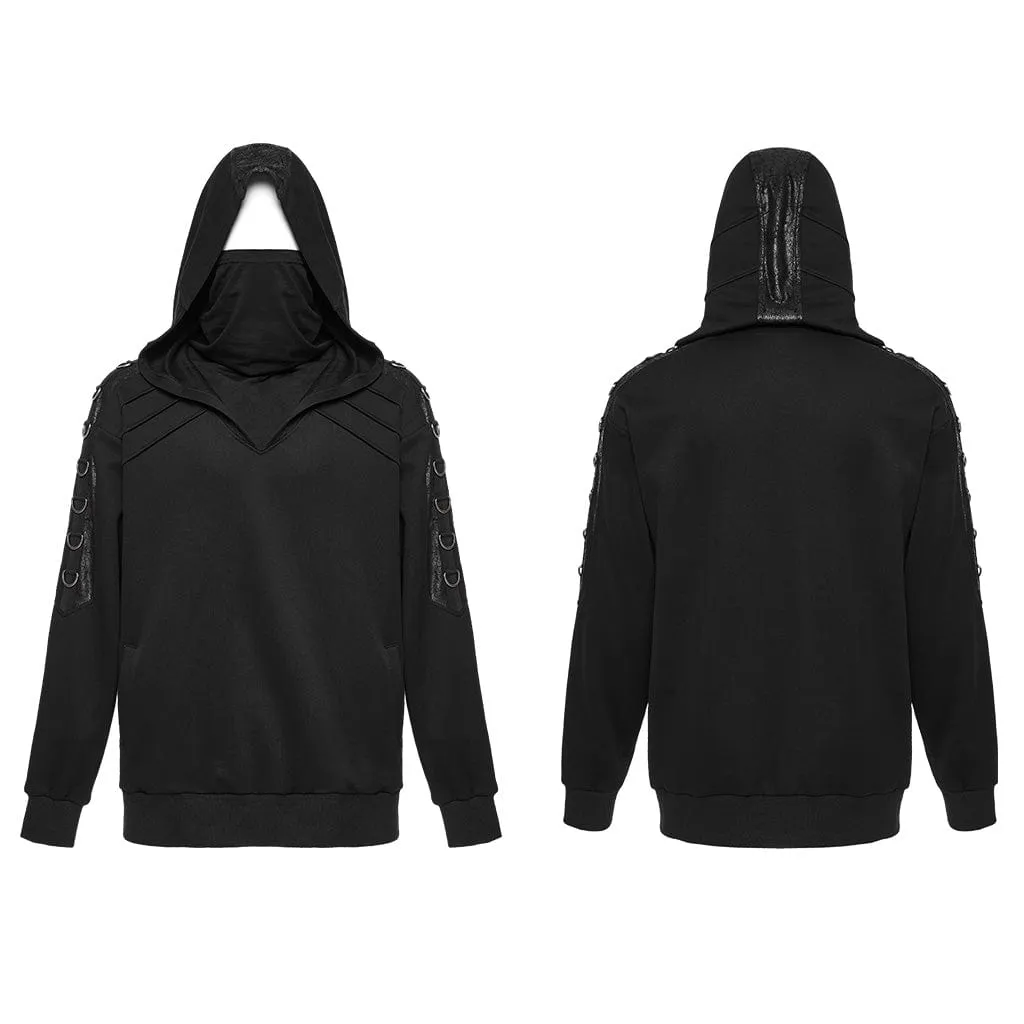 Men's Punk High Collar Loose Hoodies