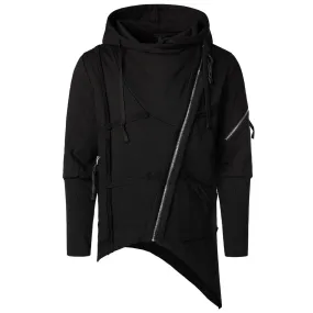 Men's Punk Irregular Splice Zipper Hoodies