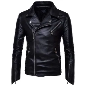 Men's Punk Lapel Multi-zips Sleeve Jackets